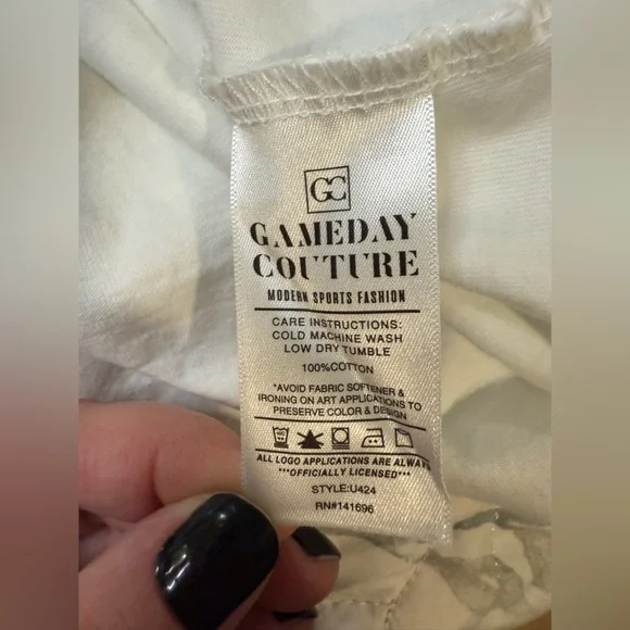 Game Day Couture Women’s White Maryland Terrapins Glitter Logo Long Sleeve Shirt - Picture 7 of 7